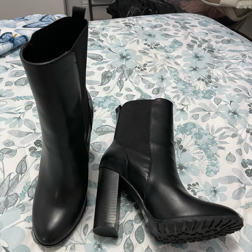 Black High Heeled Booties